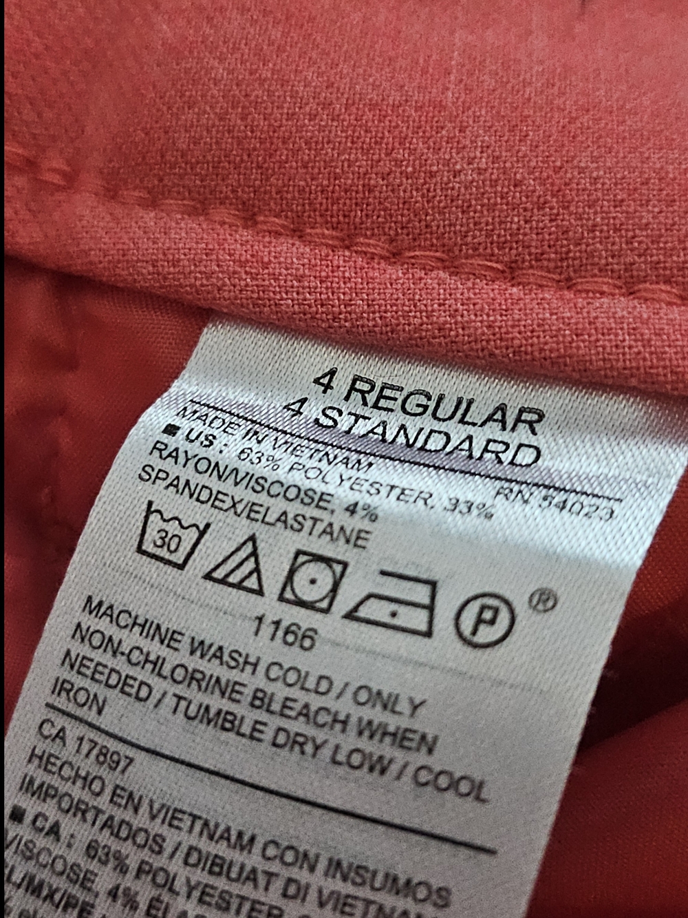 3/$25 Old Navy Size 4 Harper Mid Rise Cropped Pants Pink Coral - Picture 4 of 4